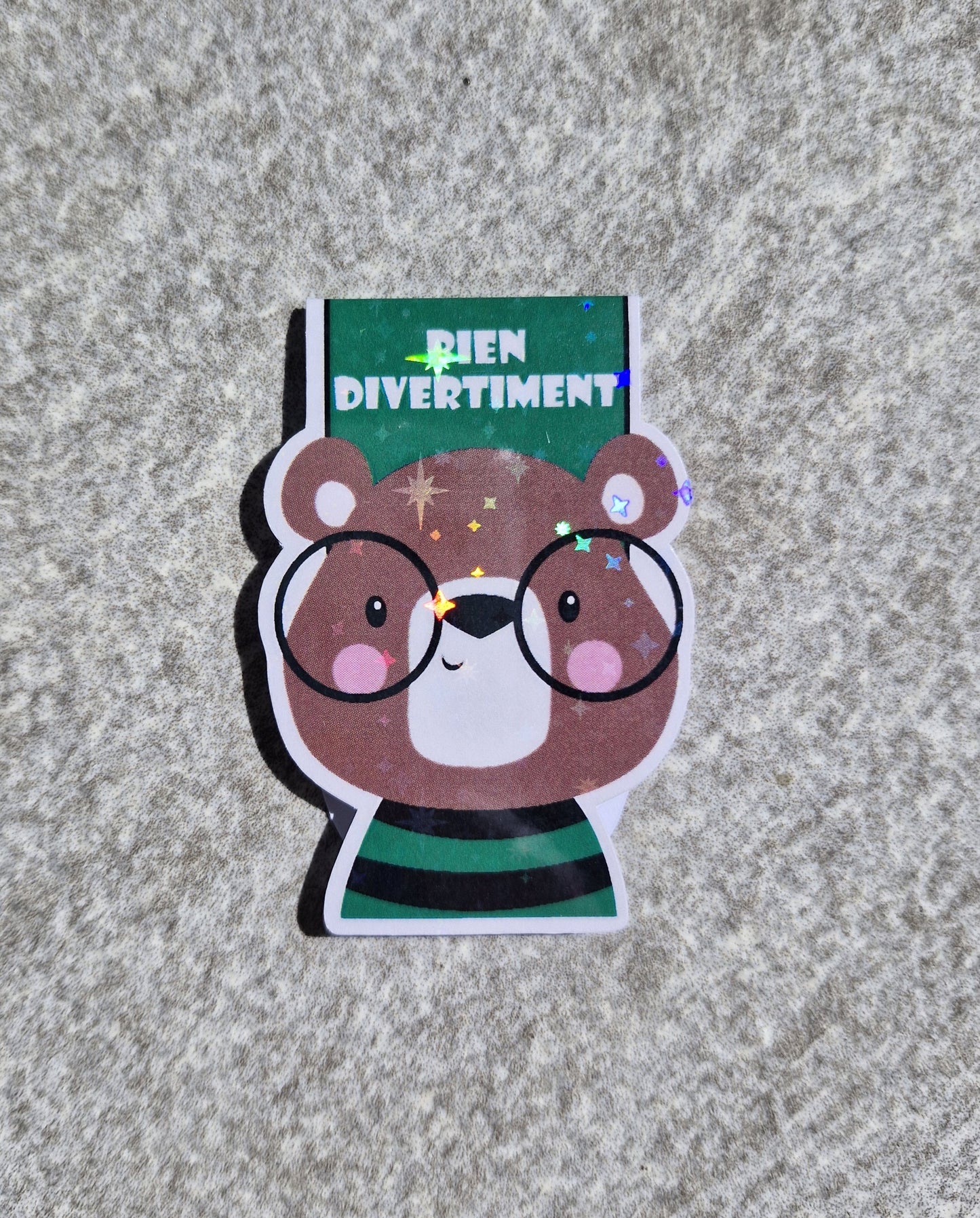 Magnetisches Lesezeichen -Bär bien dvertiment- glitzerfolie