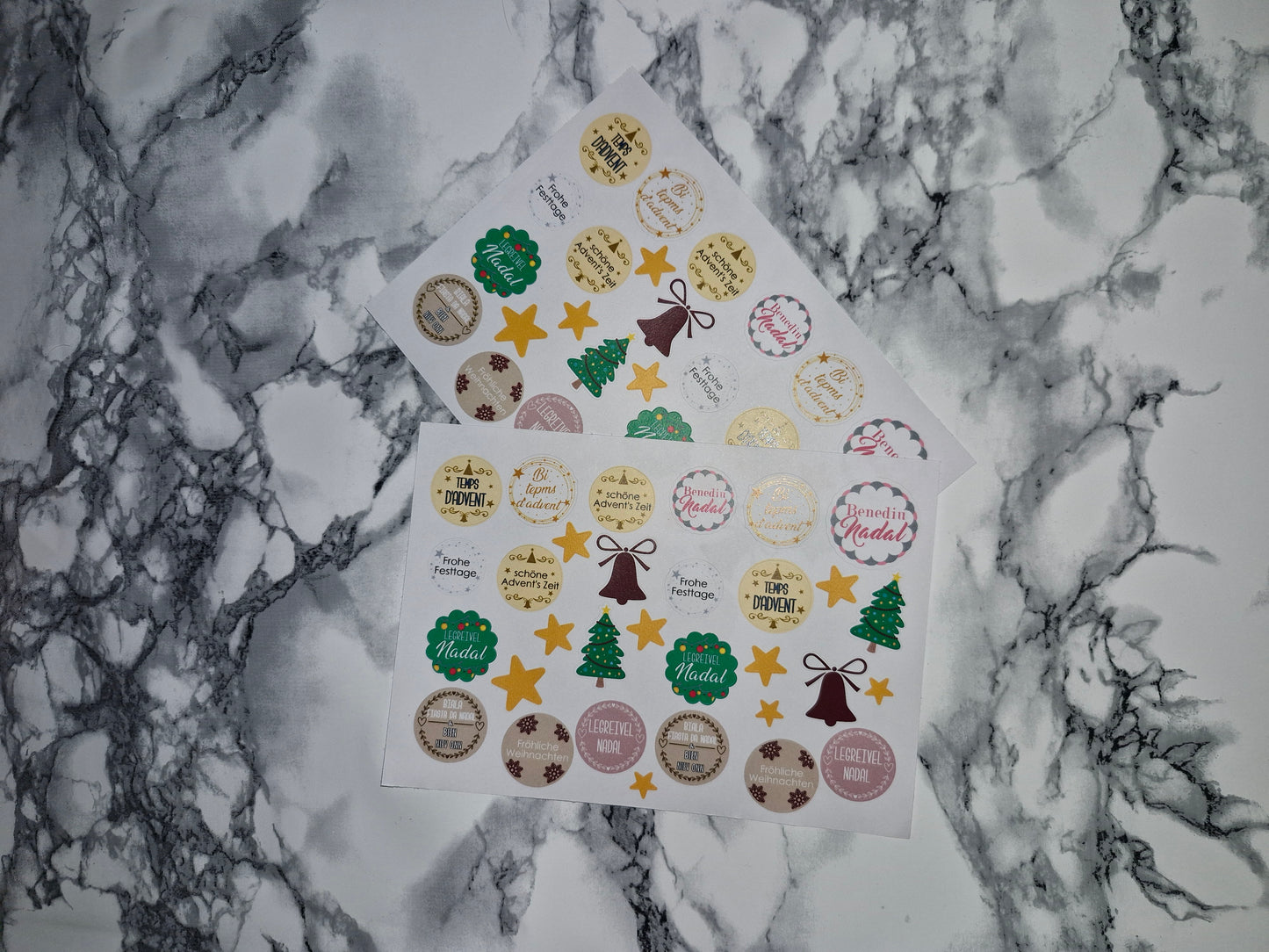 Weihnachtssticker - Rätoromanisch, Deutsch