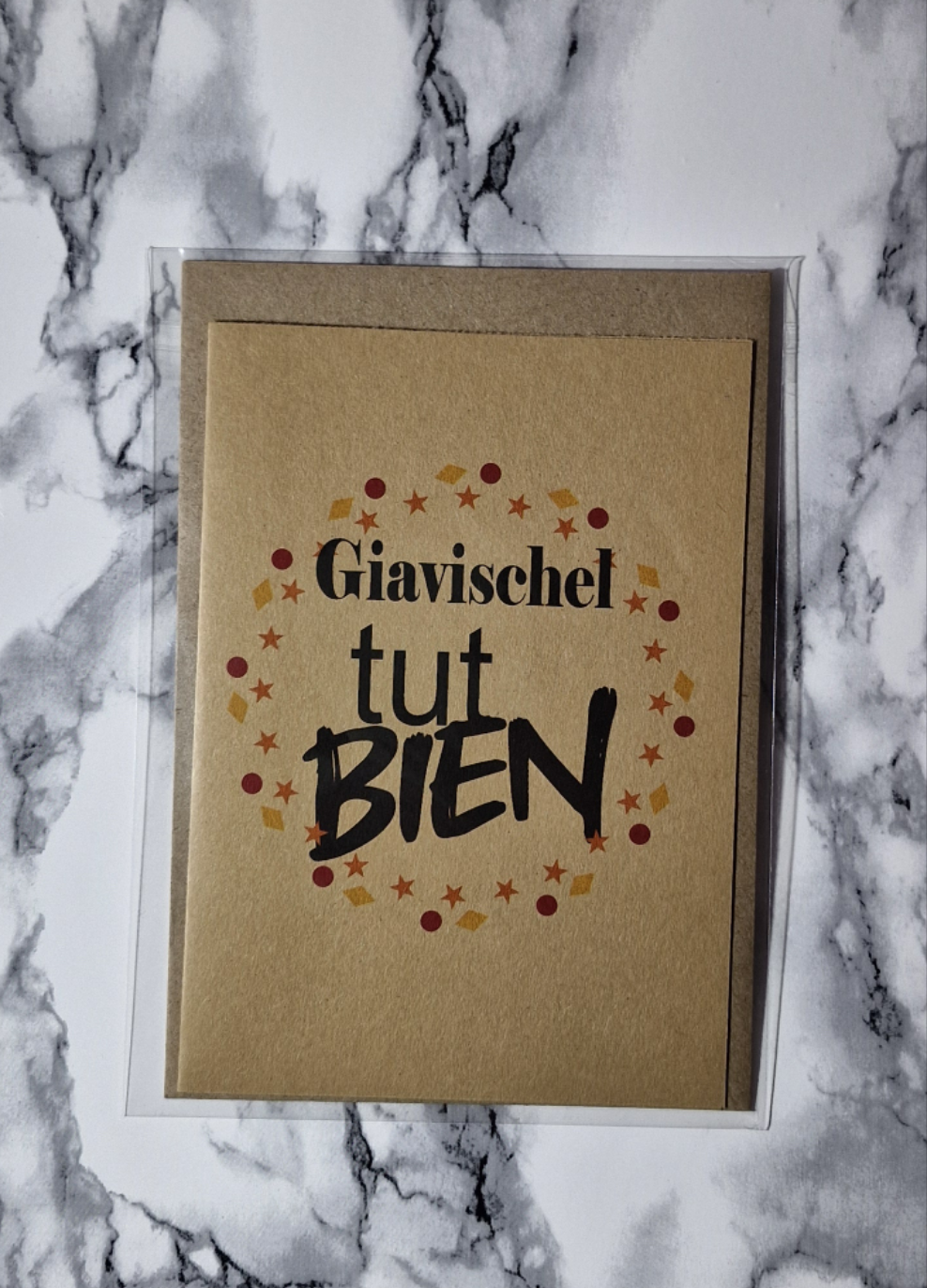 "Giavischel tut bien" Karte - Rätoromanisch