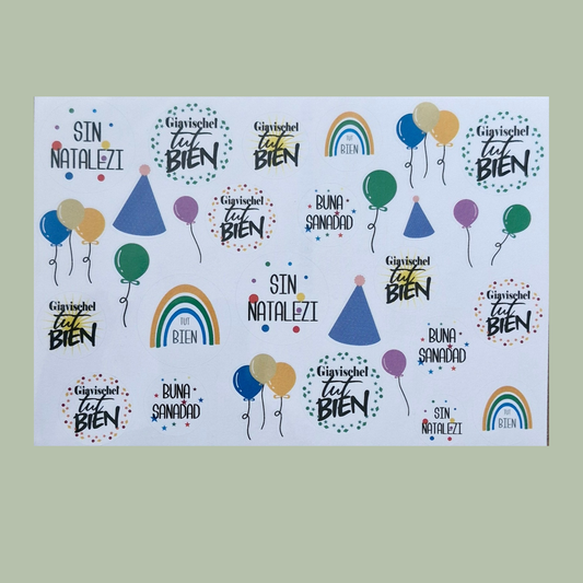 Geburtstagssticker - Rätoromanisch